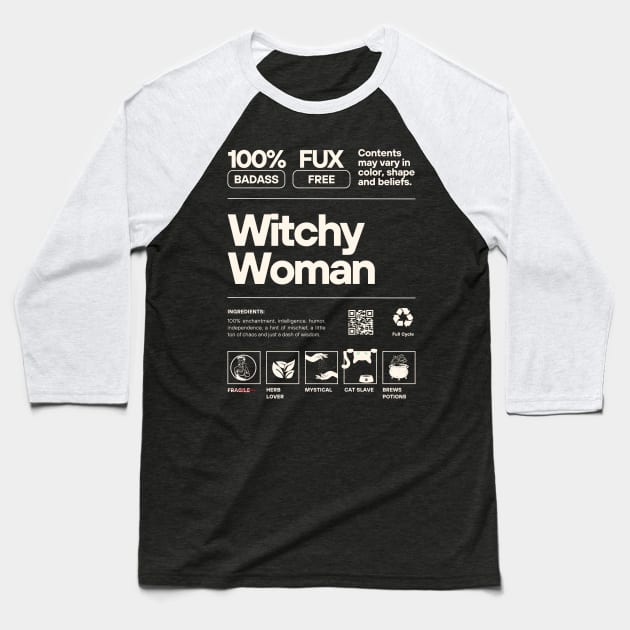 Witchy Woman Baseball T-Shirt by Golden Eagle Design Studio